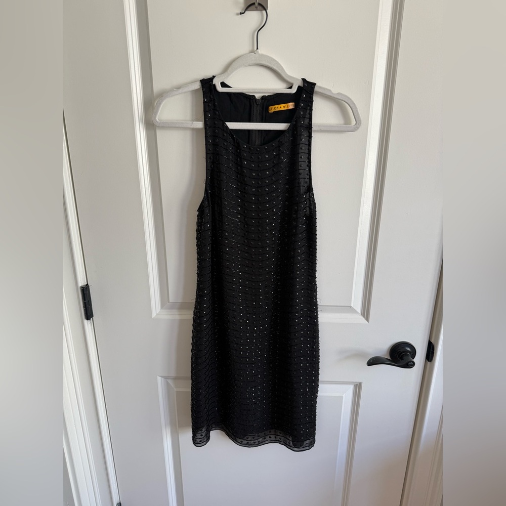 Alice + Olivia black dress with black studs